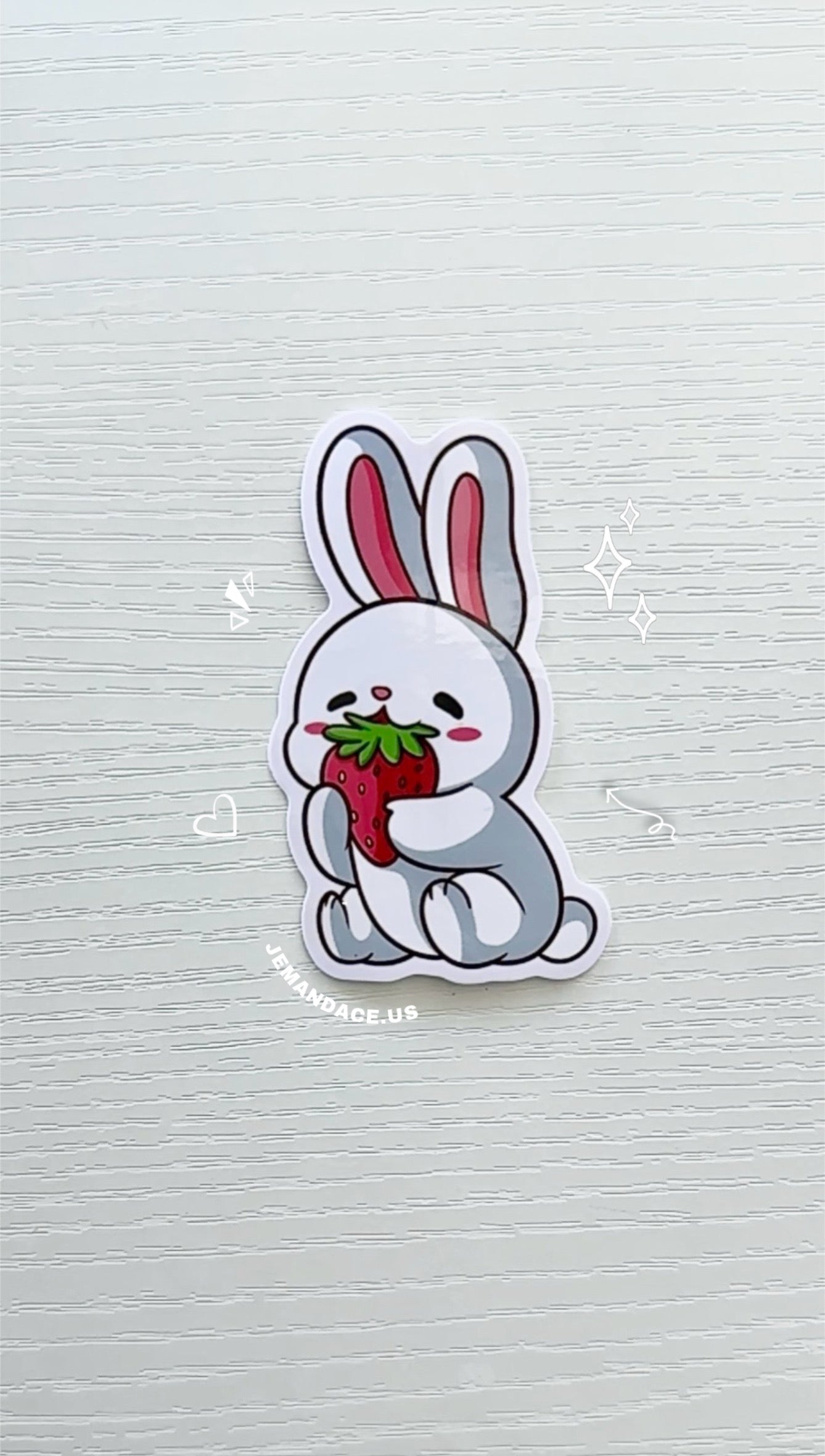 Strawberry Bunny Vinyl Sticker