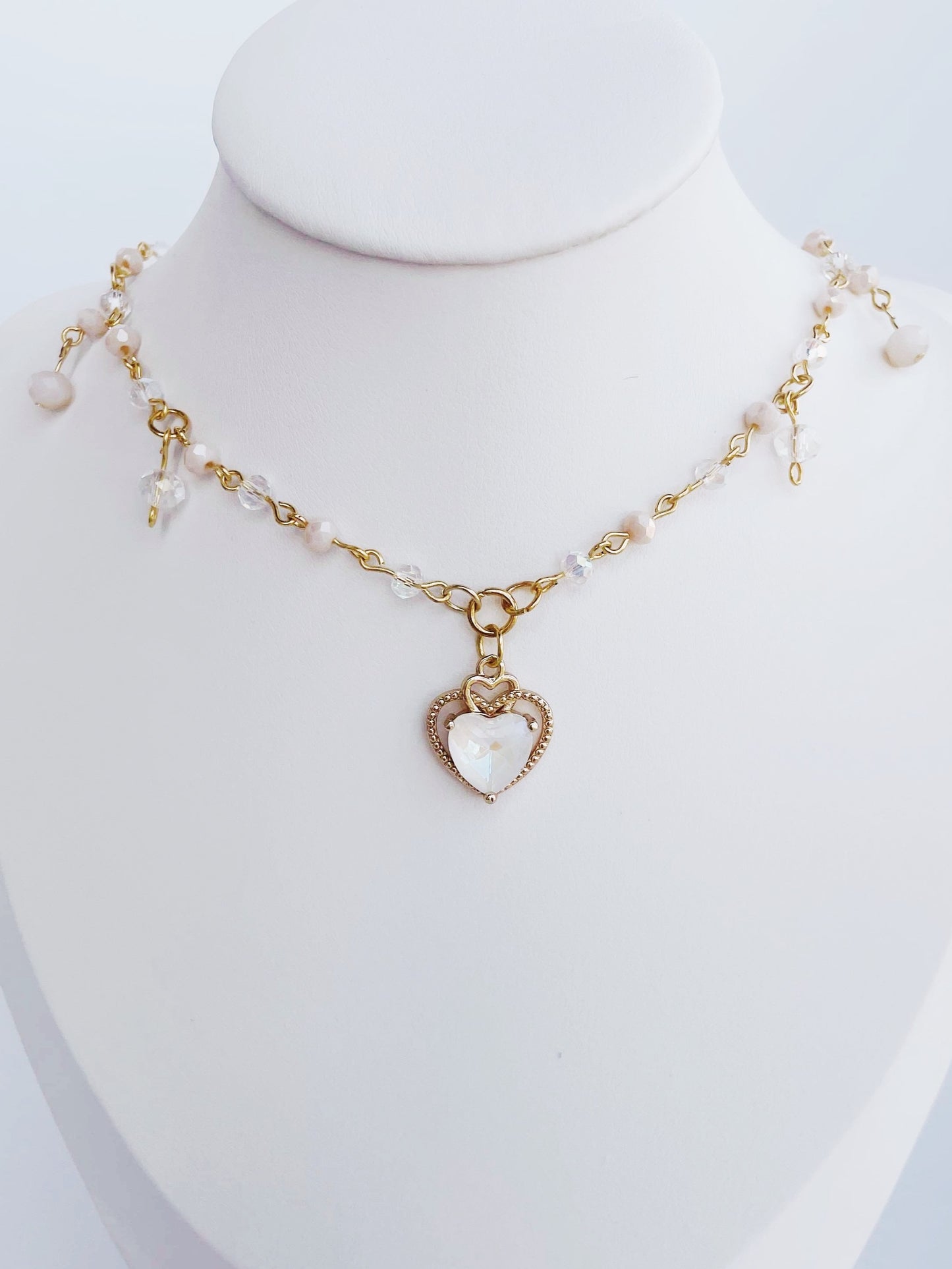 Peach Heart Necklace