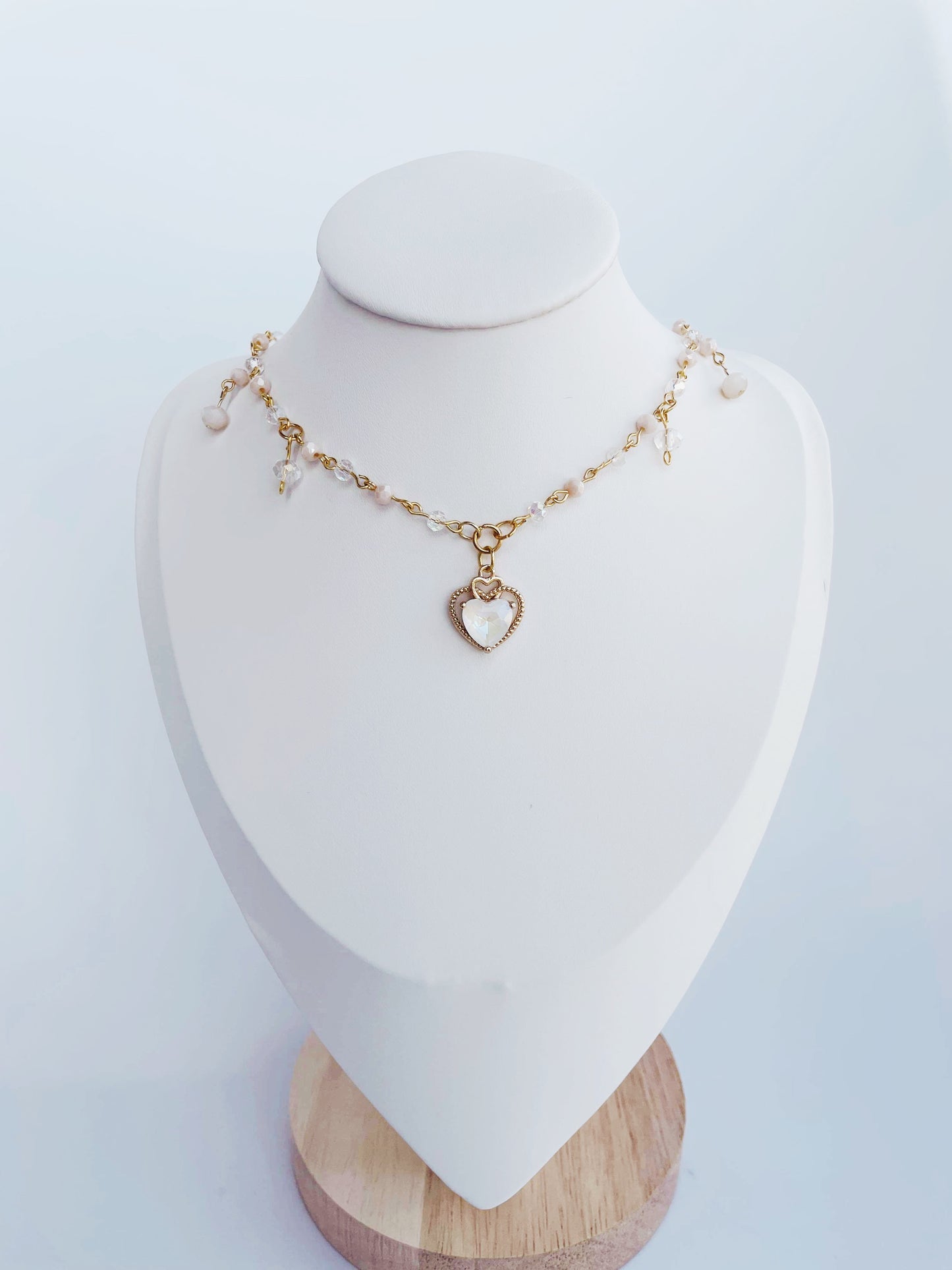 Peach Heart Necklace