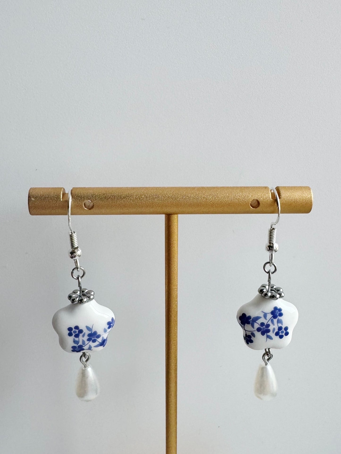 Blue Floral Earrings