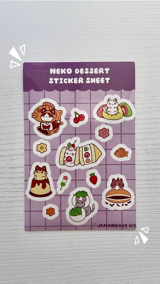 Neko Dessert Sticker sheet