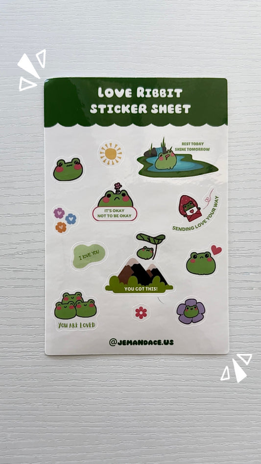 Love Ribbit Sticker Sheet