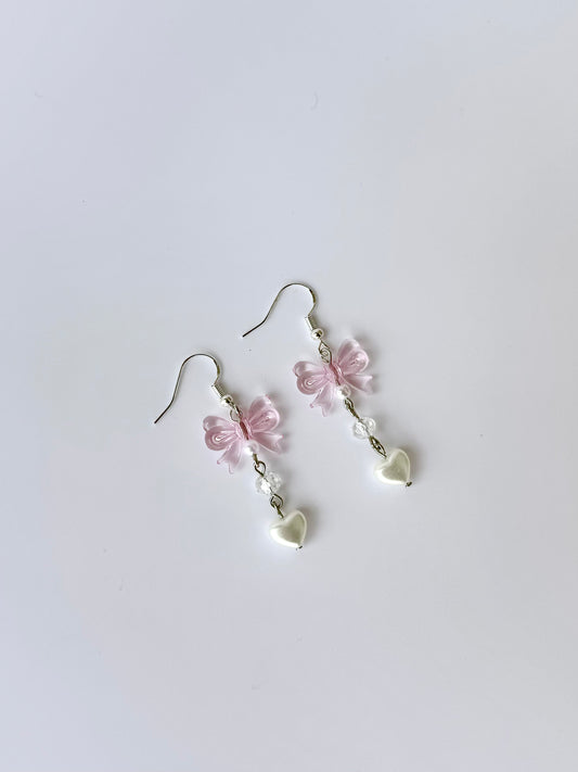 Pink Bow Earrings